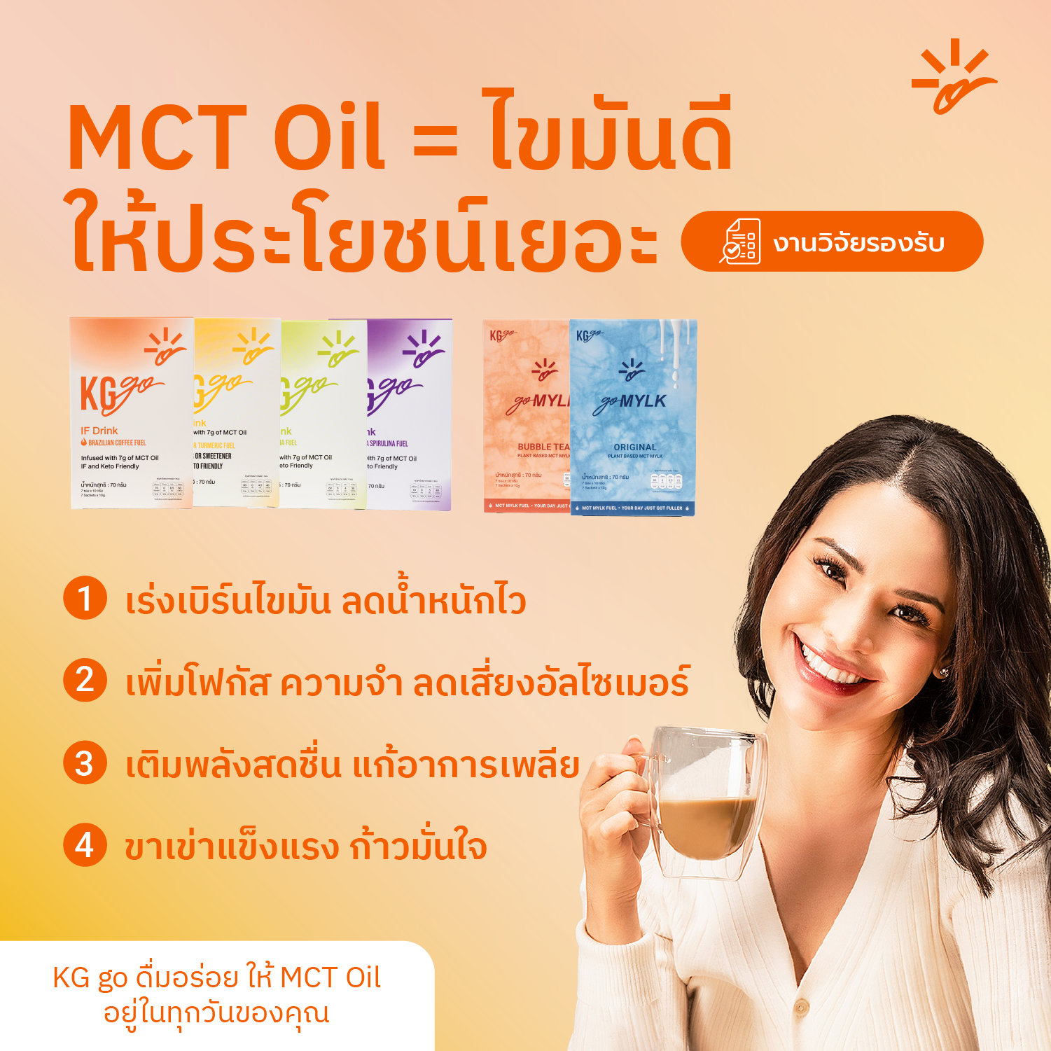 เครื่องดื่ม MCT (56 ซอง)-เซ็ต 4 สัปดาห์ คละสูตร IF Drink + goMYLK