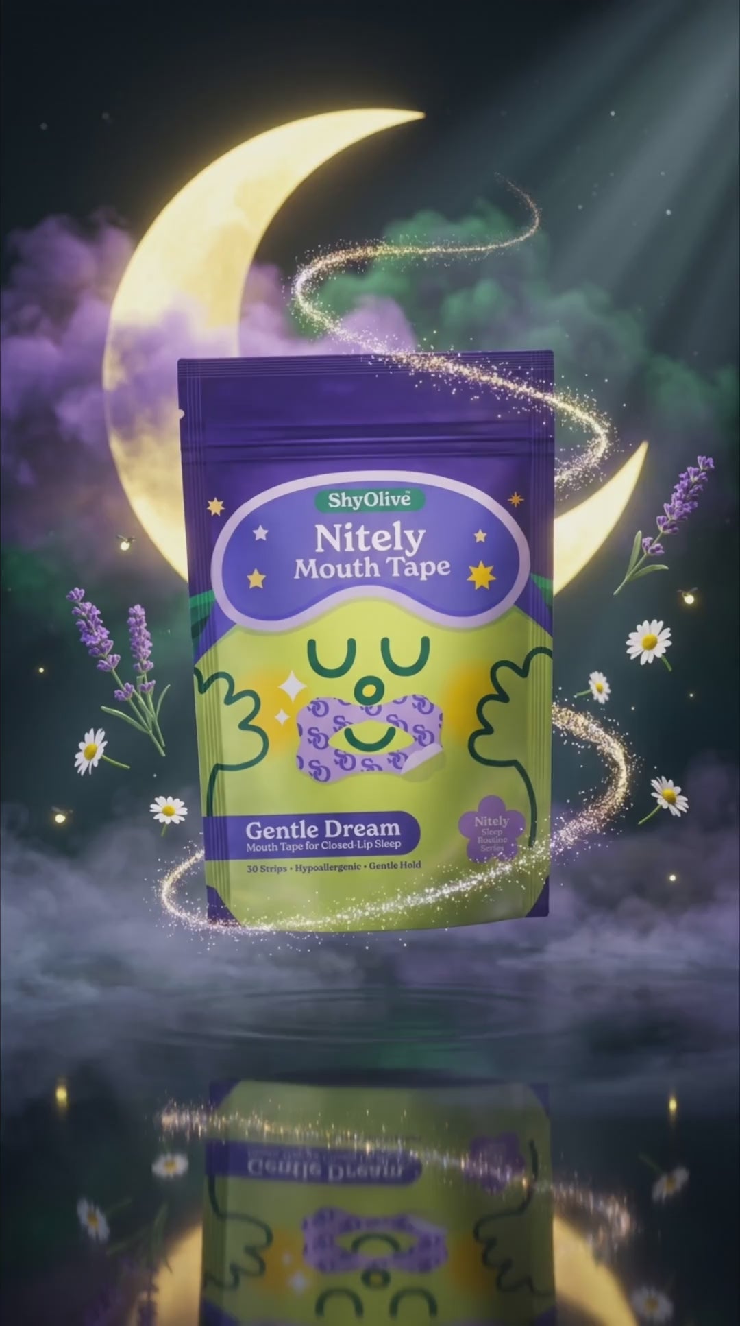 วิดีโอเทปแปะปาก ShyOlive Nitely Gentle Dream ช่วยให้หายใจทางจมูกขณะนอนหลับ