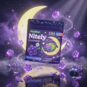กัมมี่นอนหลับ ShyOlive Nitely L-Theanine คาโมมายล์ ไม่มีเมลาโทนิน หลับลึก สำหรับคนกังวล นอนไม่หลับ